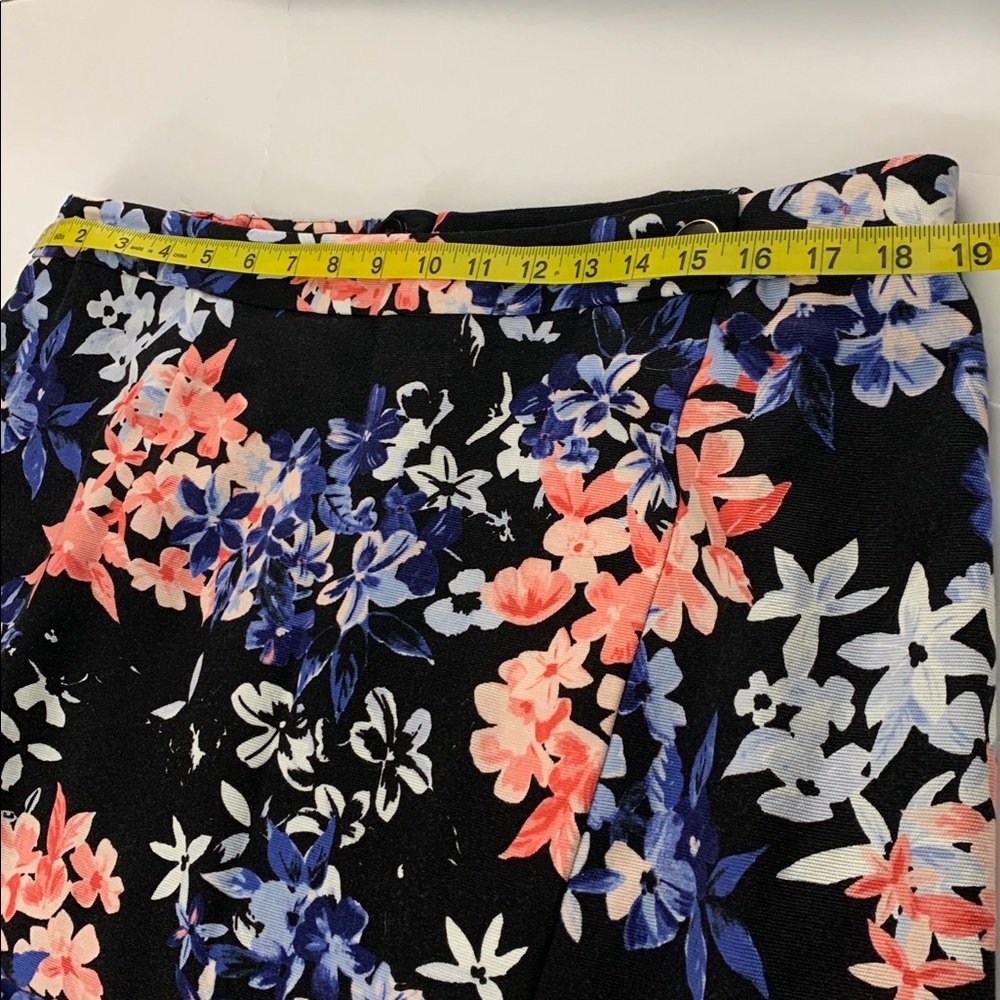 Talbots Black A-Line Lined Skirt with Blue and Pink Floral - Picture 10 of 13